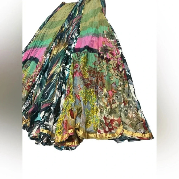 Soft Surroundings Maxi Skirt TM Medium Boho Colorful Broom Hippie Peasant - Picture 4 of 7